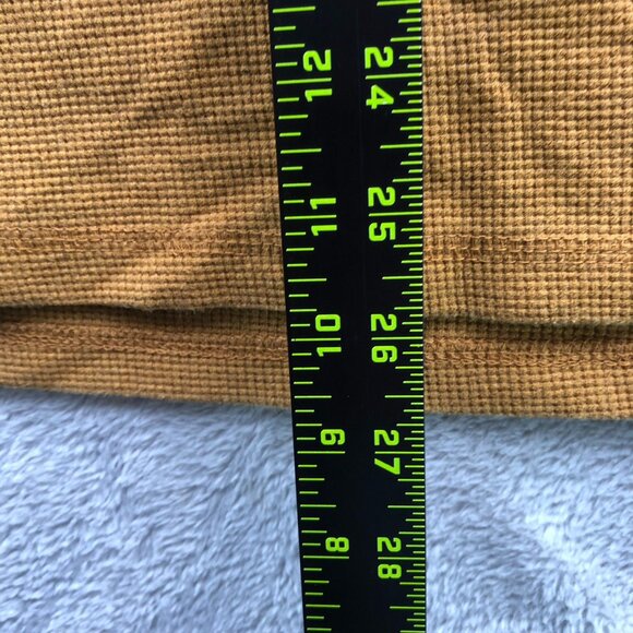 George Mens Henley Shirt Size XL Long Sleeve Waffle Knit Pullover Casual Brown - Picture 4 of 9